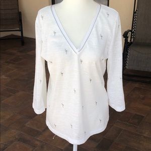 Grace & Mila flamingo open back blouse